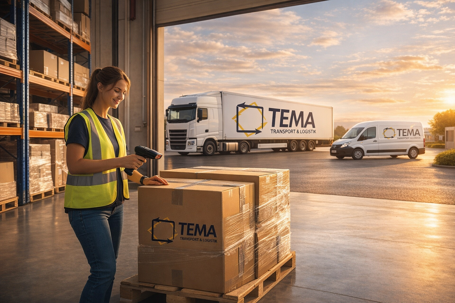 Mitarbeiterin im Lager von TEMA