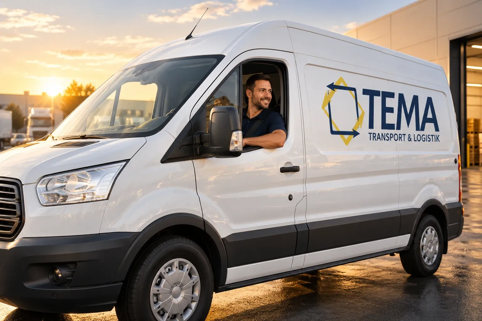 Fahrer von TEMA Transport im Transporter
